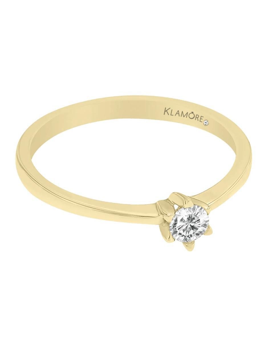 Solitario de oro 14 k Eli diamante