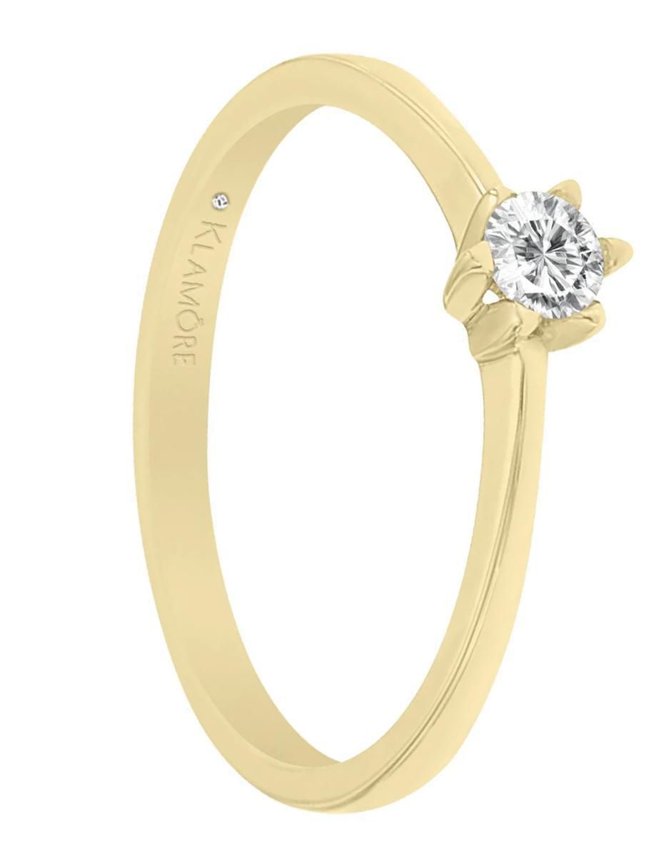 Solitario de oro 14 K Klamore Eli diamante