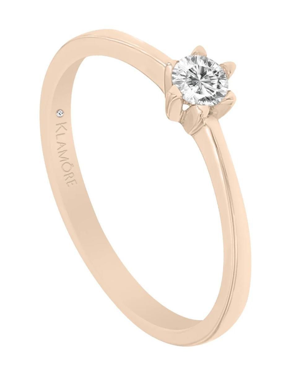 Solitario de oro 14 k Eli diamante 2