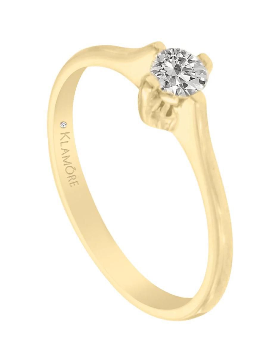 Anillo de compromiso de oro 14 K Klamore Karat diamante