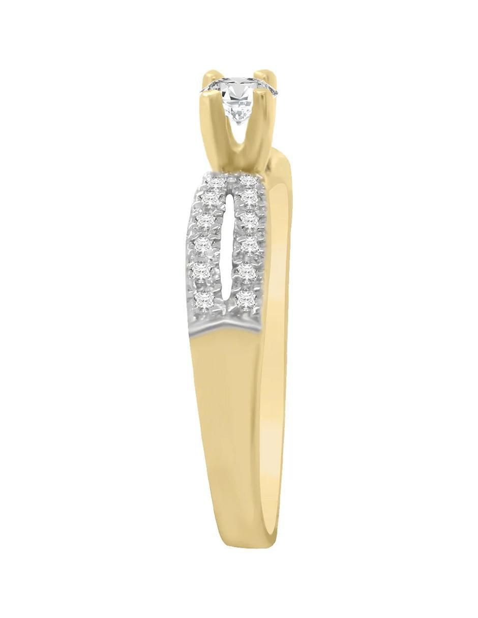 Anillo de compromiso de oro 14 K Klamore Belén diamante