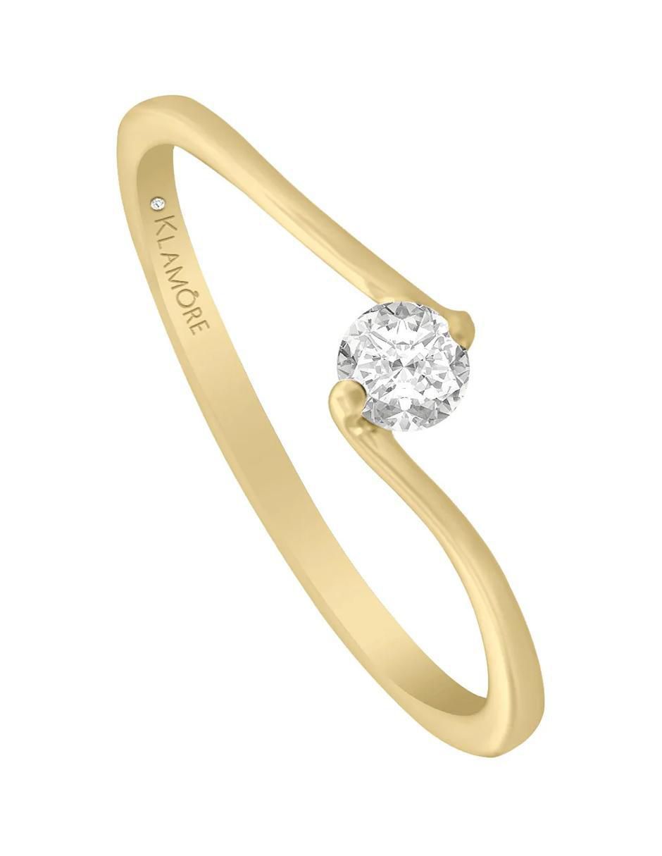 Anillo de compromiso de oro 14 K Klamore Elyssa diamante