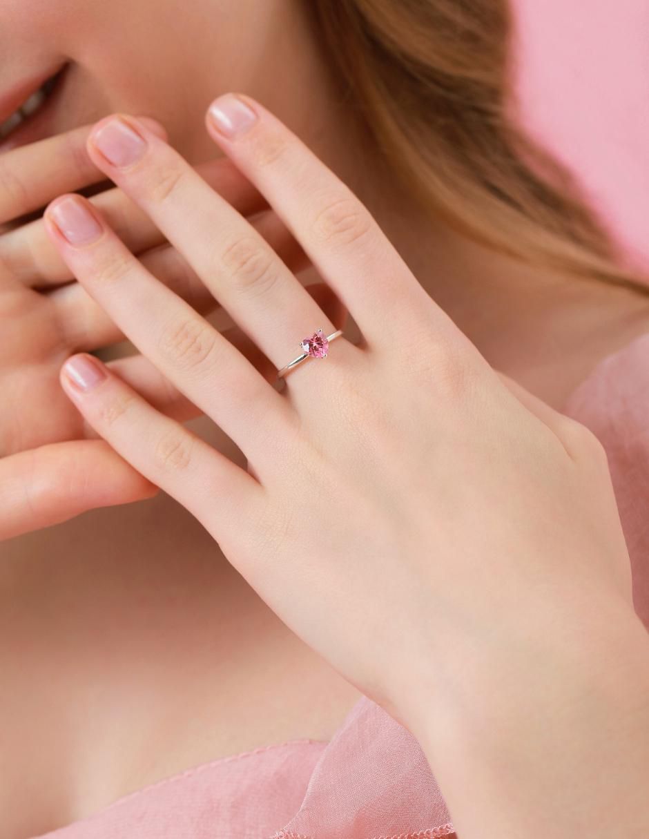 Anillo de corazón P 925 de plata zirconia cúbica brillante 11