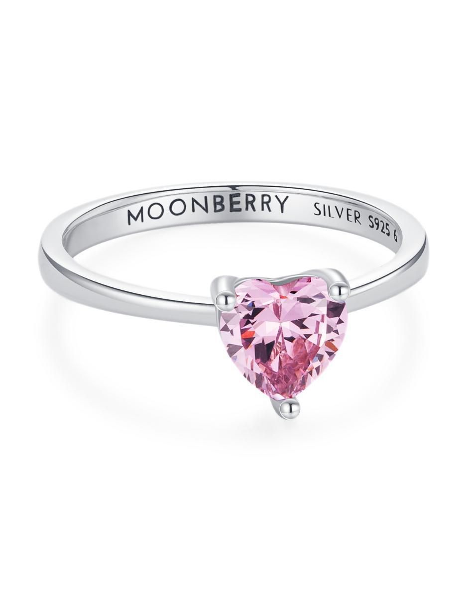 Anillo de corazón P 925 de plata zirconia cúbica brillante 2
