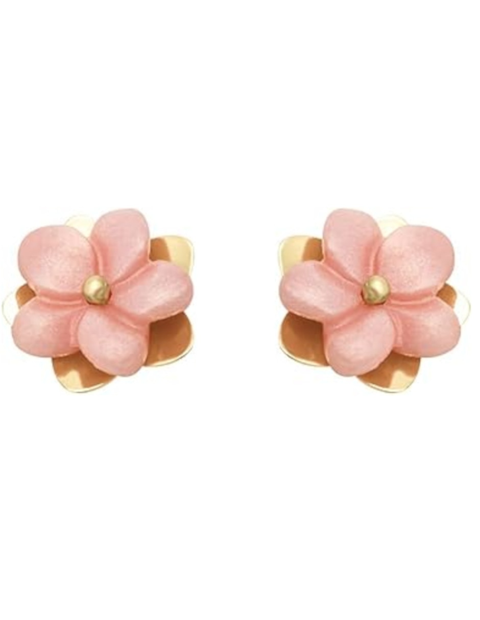 Broqueles de flor de oro madre perla 3