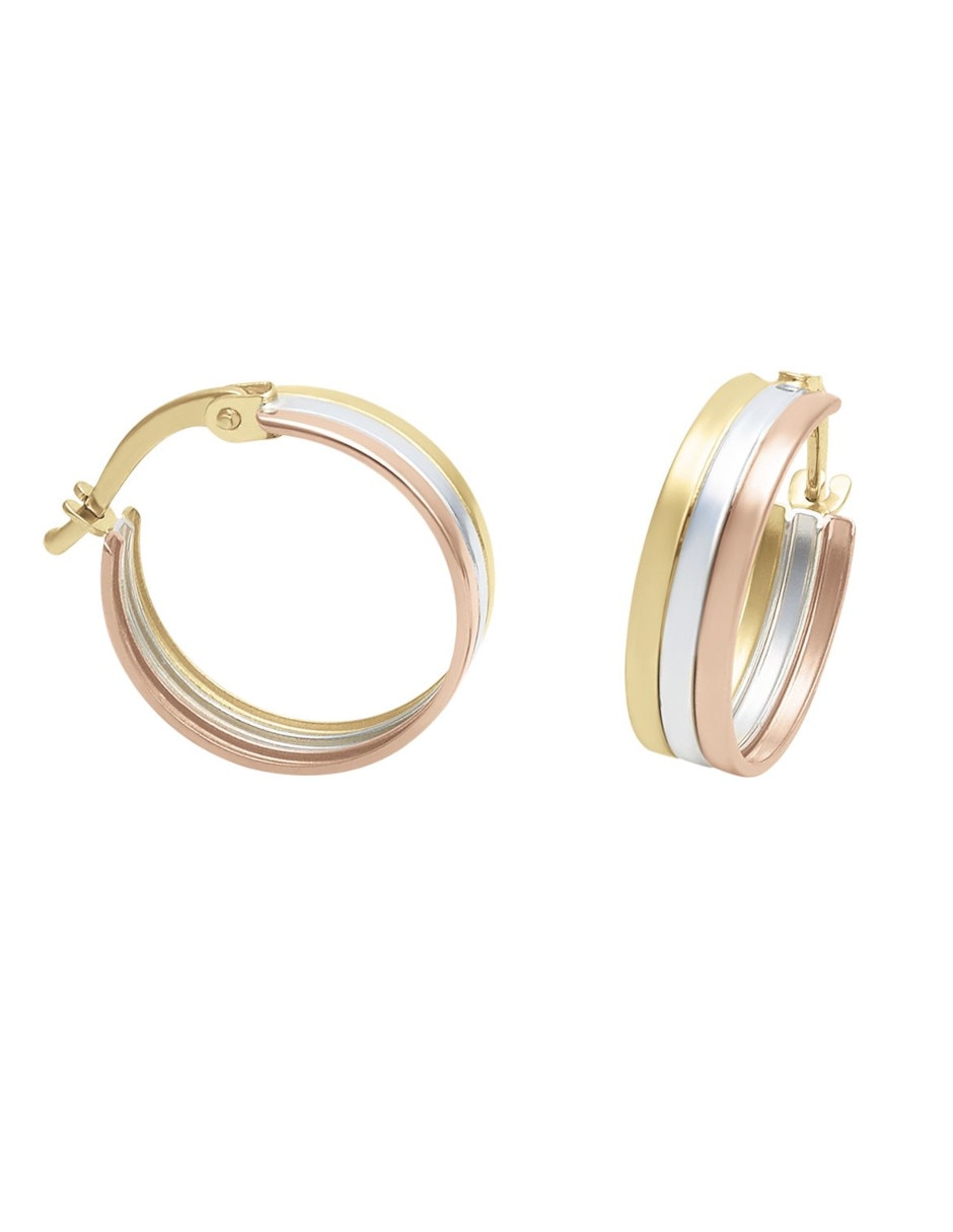 Arracadas de oro florentino 14 K