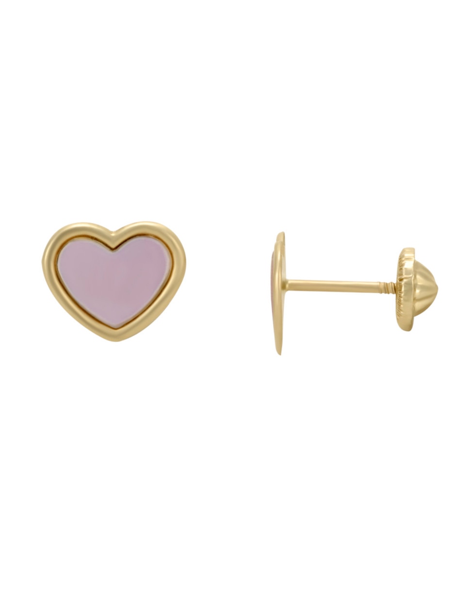Broqueles de corazón de oro florentino madre perla 3