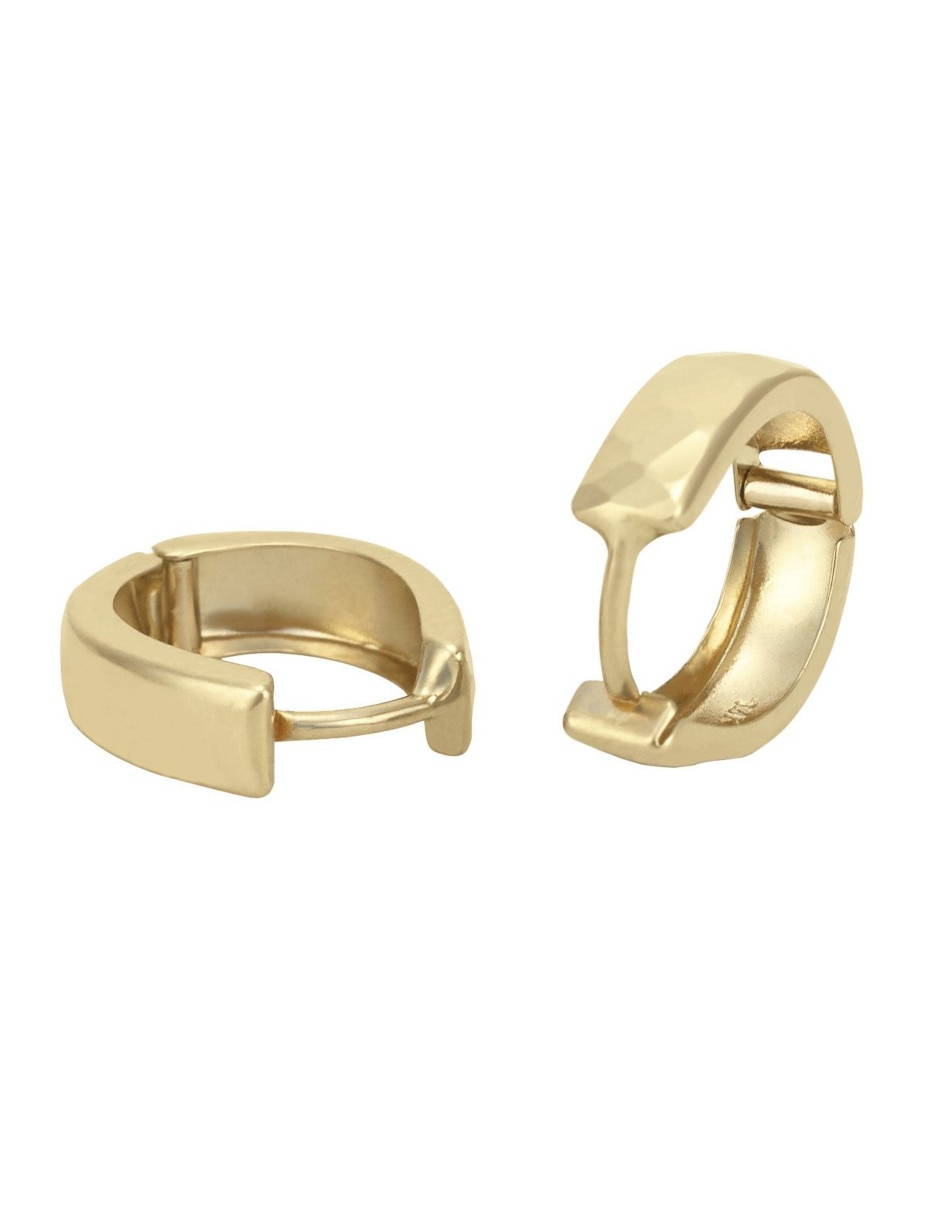 Aretes redondos de oro 14 K 3