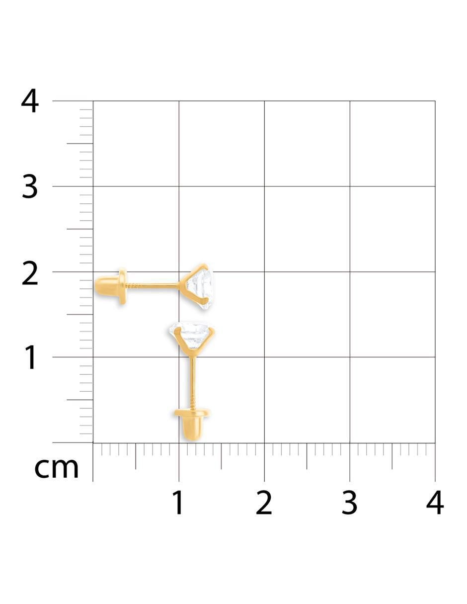 Broqueles circulares de oro amarillo zirconia 4