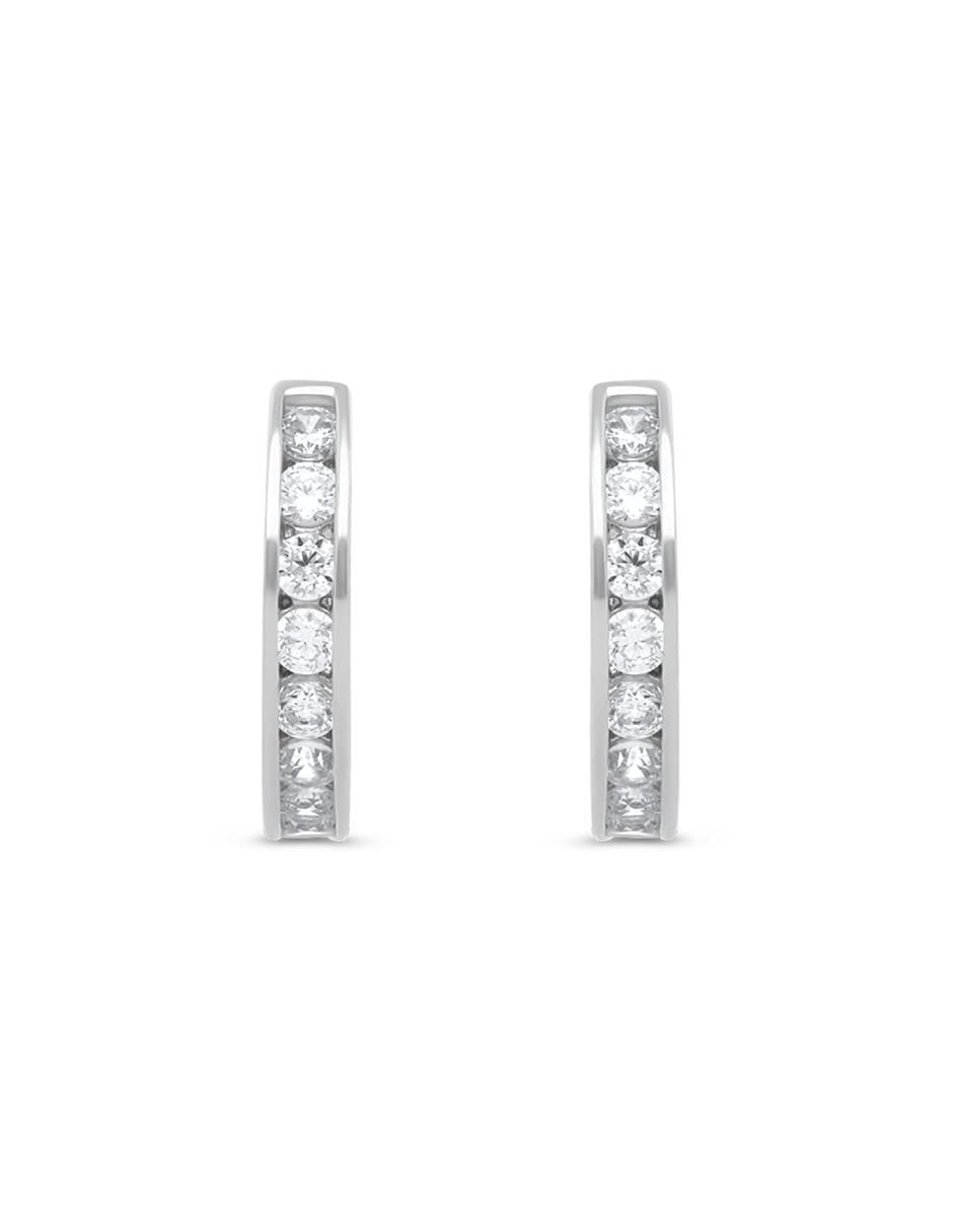 Arracadas de oro blanco zirconia