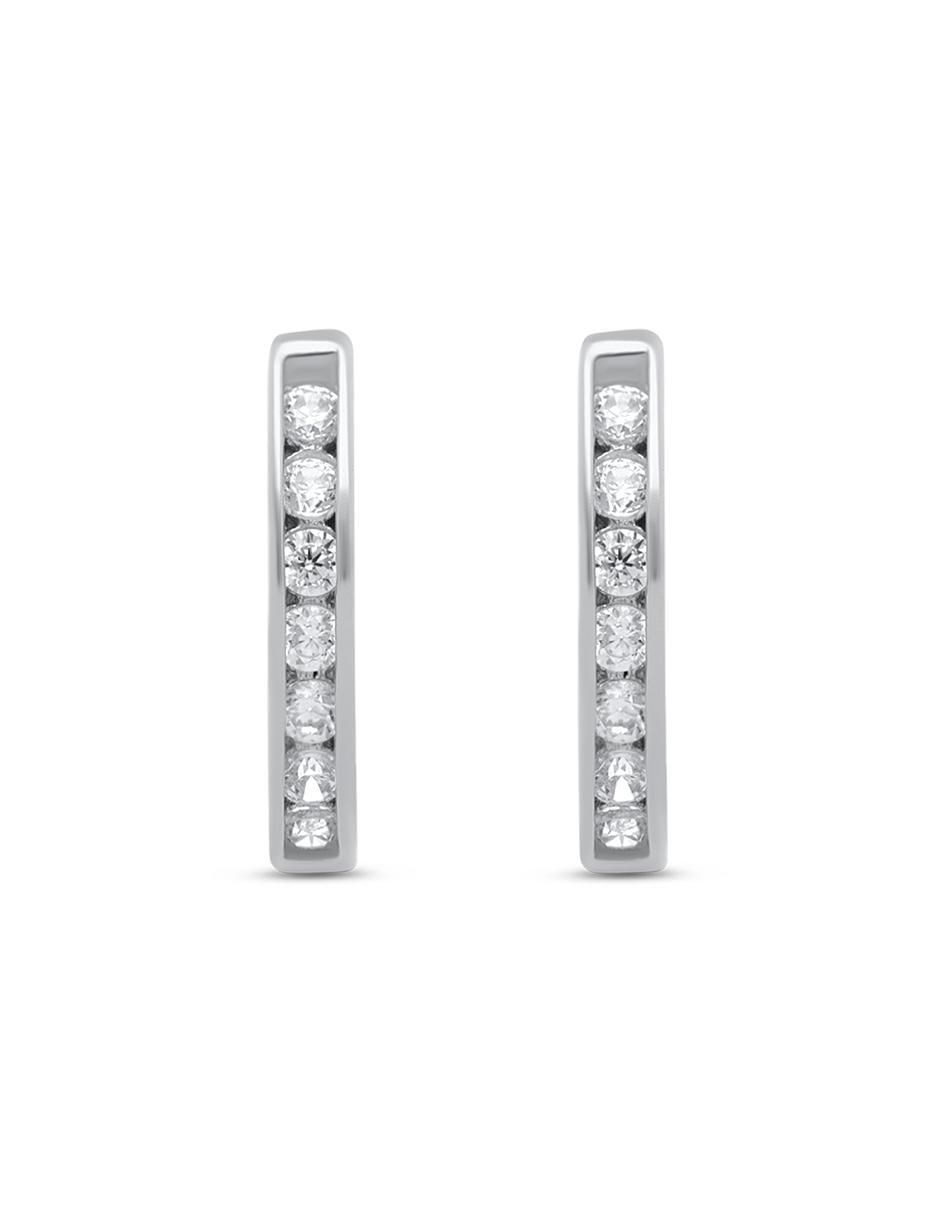 Arracadas de oro blanco zirconia