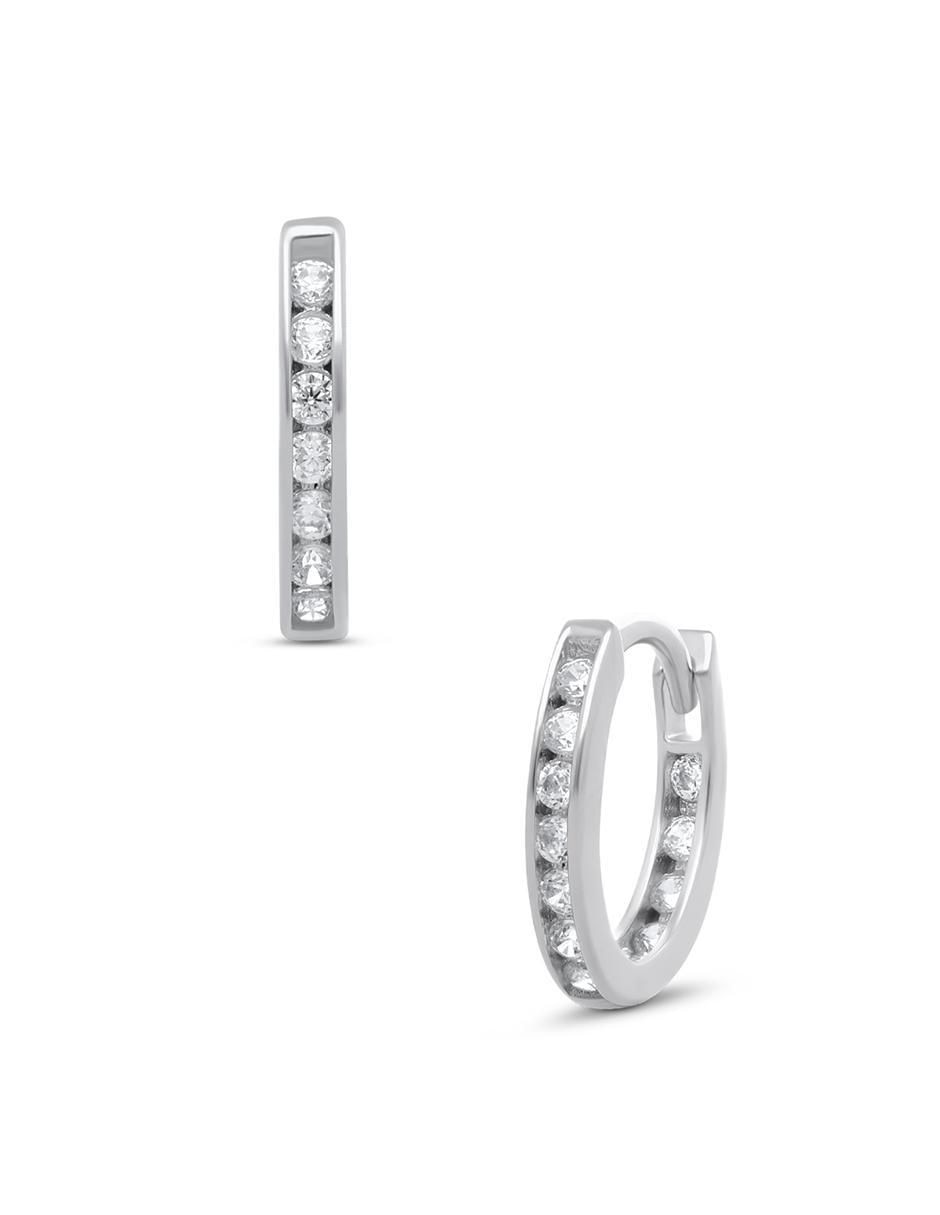Arracadas de oro blanco zirconia 2