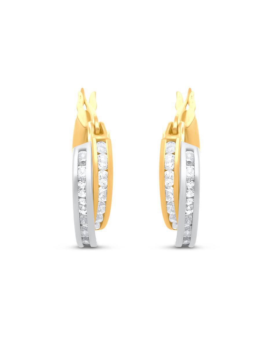 Arracadas de oro con acabado brillante zirconia Arracadas de oro con acabado brillante zirconia