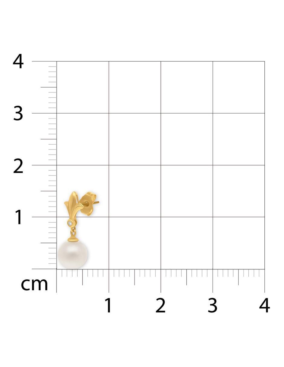 Aretes de perla de oro amarillo perla 4