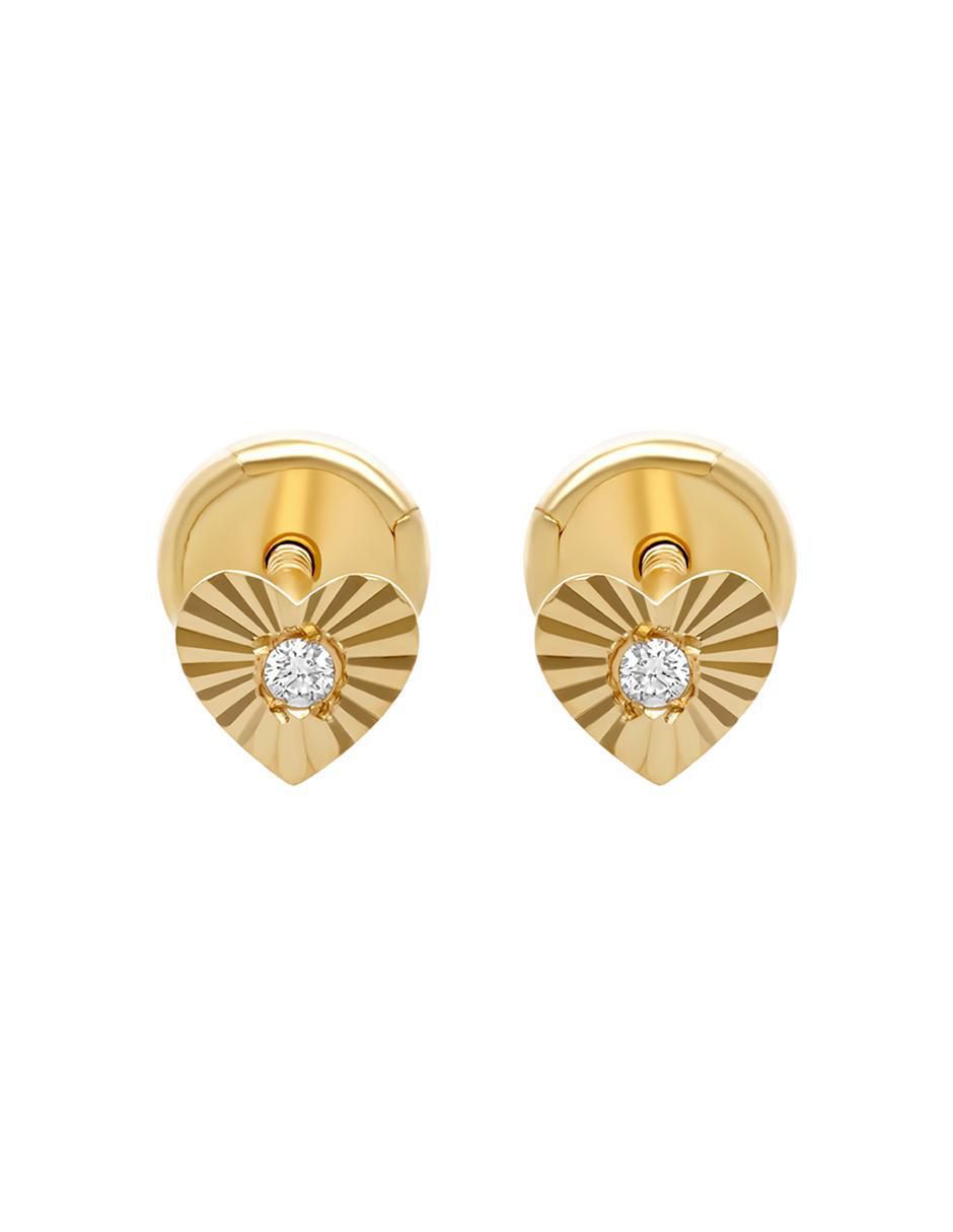 Broqueles de corazón de oro diamante