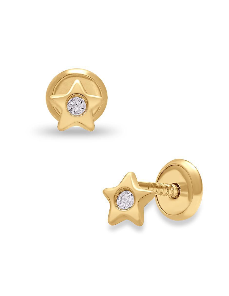 Broqueles de estrella de oro diamante 2