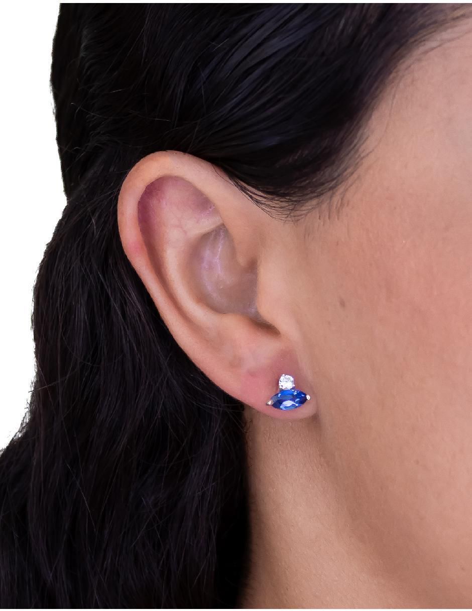 Aretes de rombo Destellos De La Tierra de plata P 925 con acabado plateado espinela 4