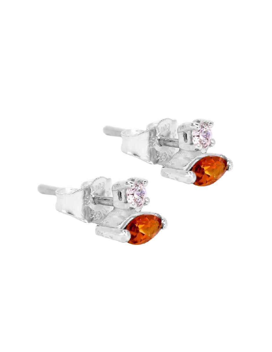 Aretes de rombo Destellos De La Tierra de plata P 925 con acabado plateado cuarzo 3