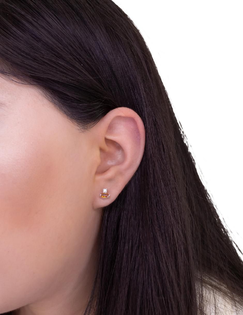 Aretes de rombo Destellos De La Tierra de plata P 925 con acabado plateado cuarzo 4