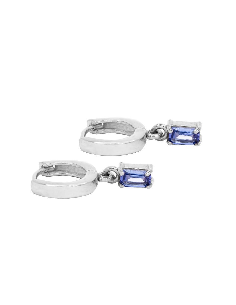 Aretes octagonales Destellos De La Tierra de plata P 925 con acabado plateado espinela Aretes octagonales Destellos De La Tierra de plata P 925 con acabado plateado espinela