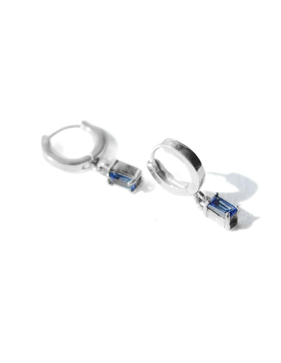 Aretes octagonales Destellos De La Tierra de plata P 925 con acabado plateado espinela 3
