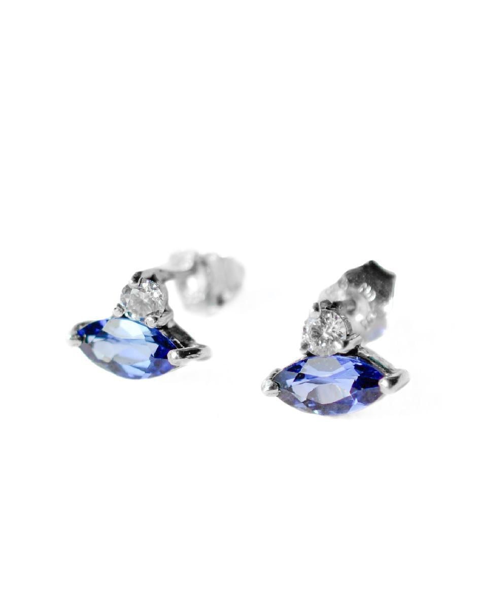 Aretes de rombo Destellos De La Tierra de plata P 925 con acabado plateado espinela 3