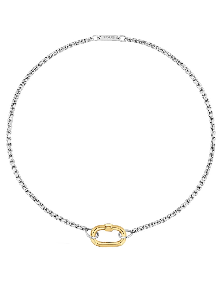 Pulsera de oro 18 K Hold Oval con acabado liso