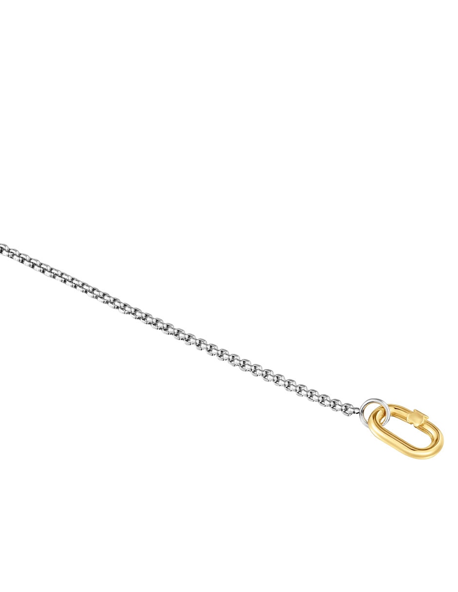 Pulsera de oro 18 K Hold Oval con acabado liso 3