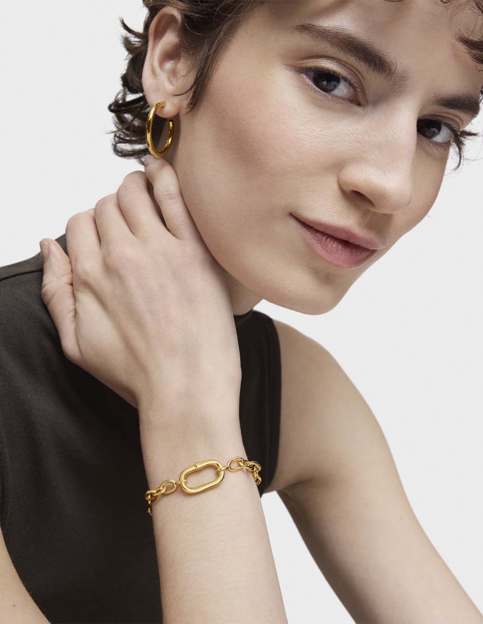 Pulsera de plata P 925 Hold Oval con acabado brillante 6