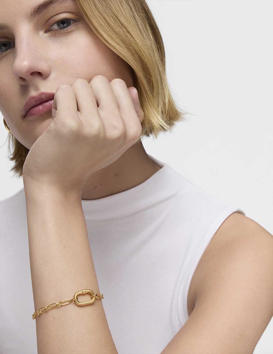 Pulsera de plata P 925 Hold Oval con acabado pulido 4