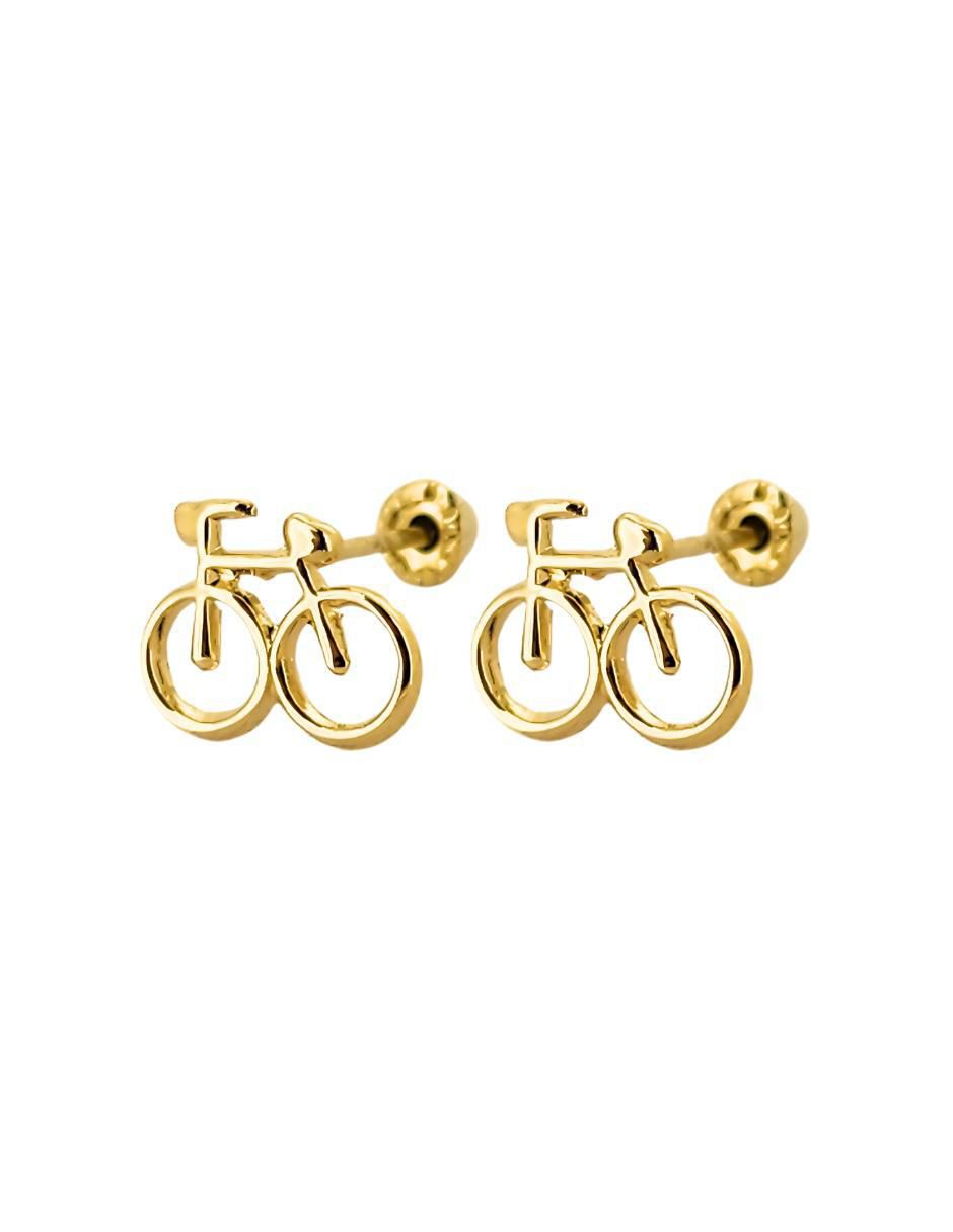 Broqueles de bicicleta de oro amarillo con acabado brillante 3