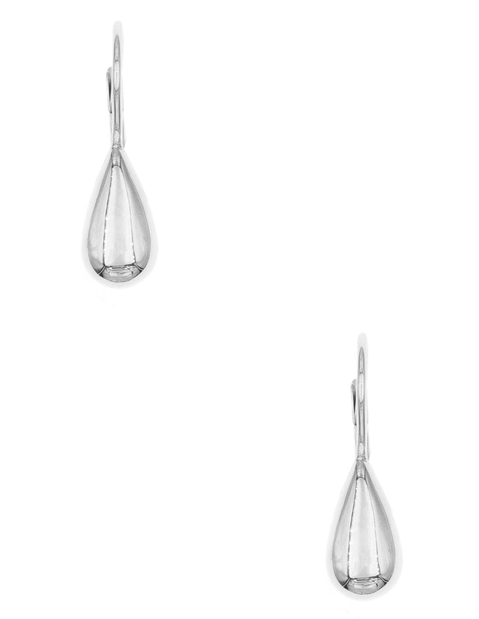 Aretes de gota de plata P 925 con acabado brillante