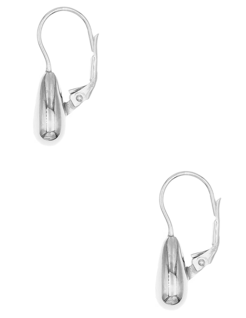 Aretes de gota de plata P 925 con acabado brillante 2