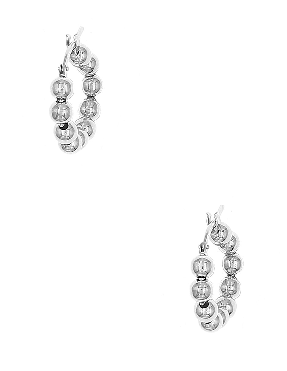 Aretes de aro circulares de plata P 925 con acabado brillante 3