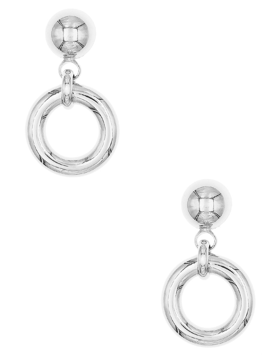Aretes redondos de plata P 925