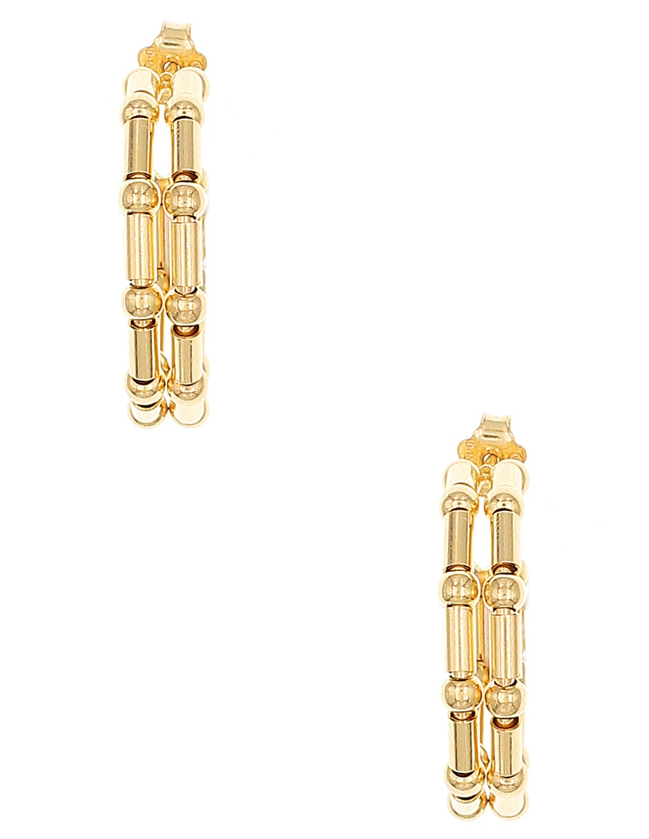 Aretes de aro de plata P 925 con acabado brillante 2