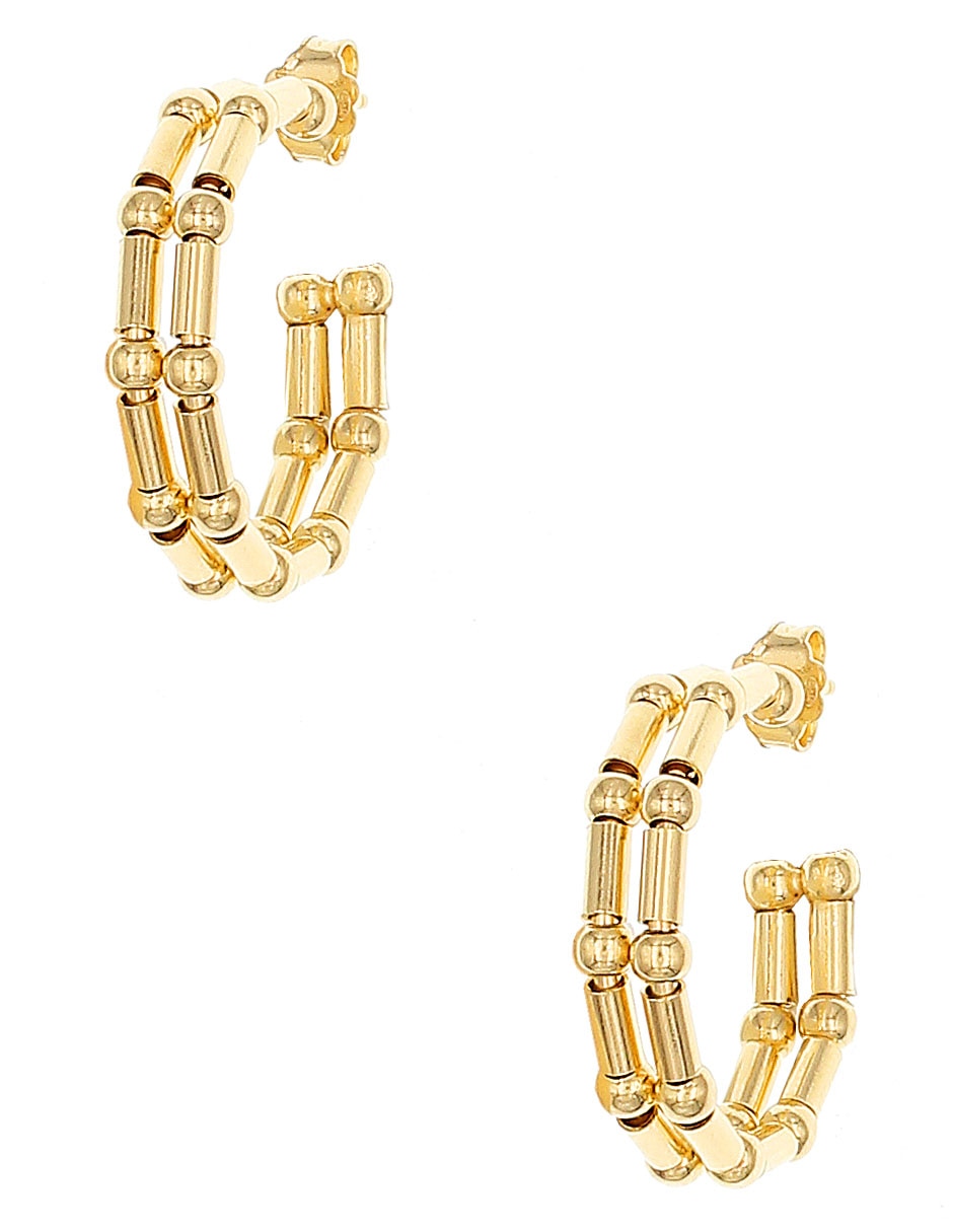 Aretes de aro de plata P 925 con acabado brillante 3