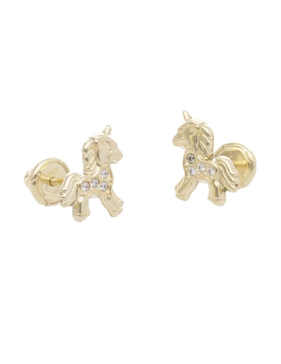 Broqueles de unicornio de oro zirconia Broqueles de unicornio de oro zirconia