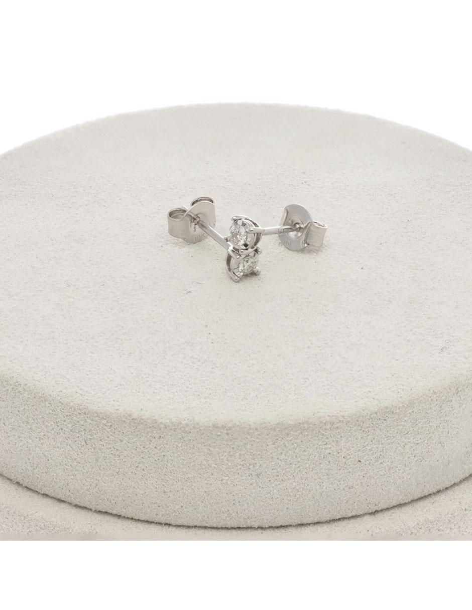 Broqueles circulares de oro blanco diamante 3