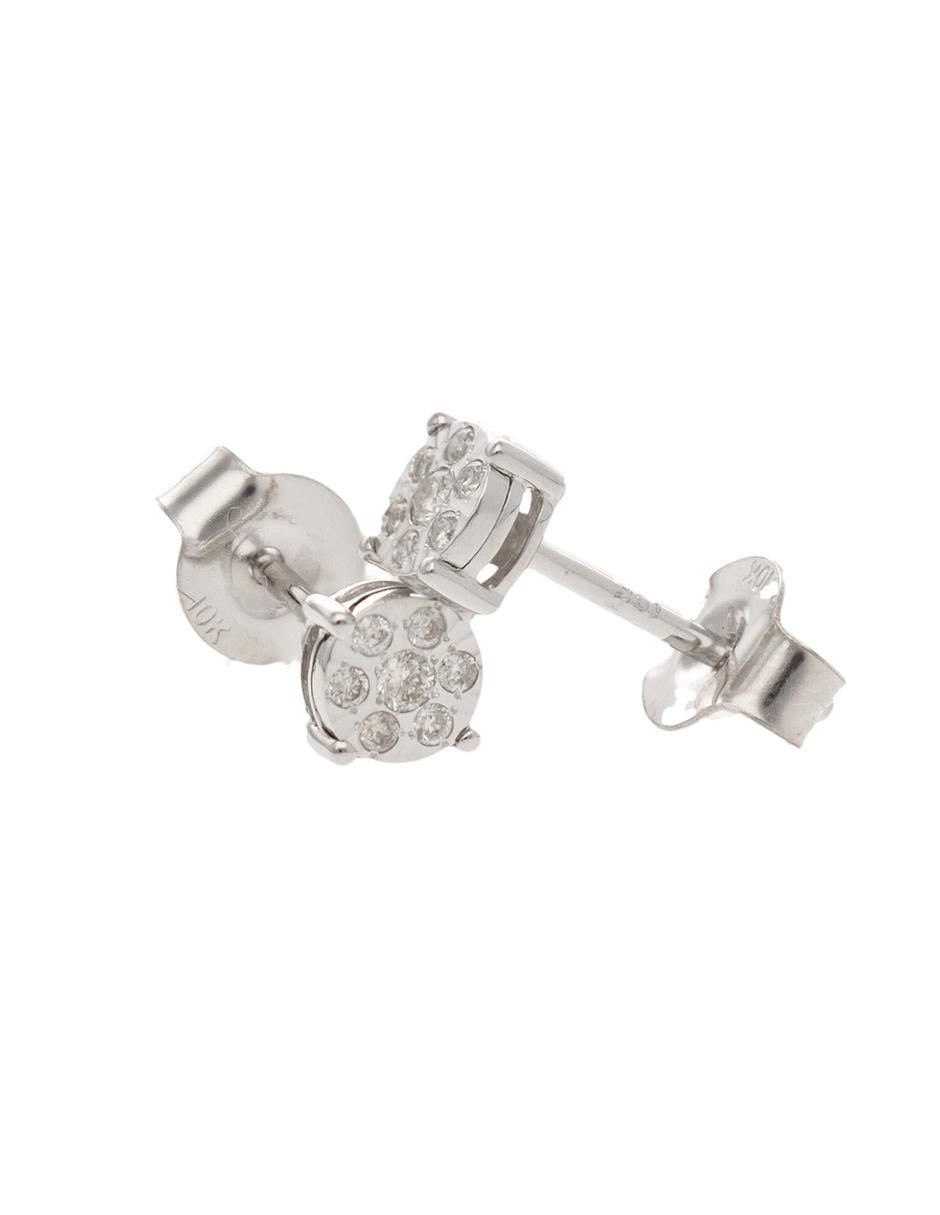 Broqueles circulares de oro blanco diamante