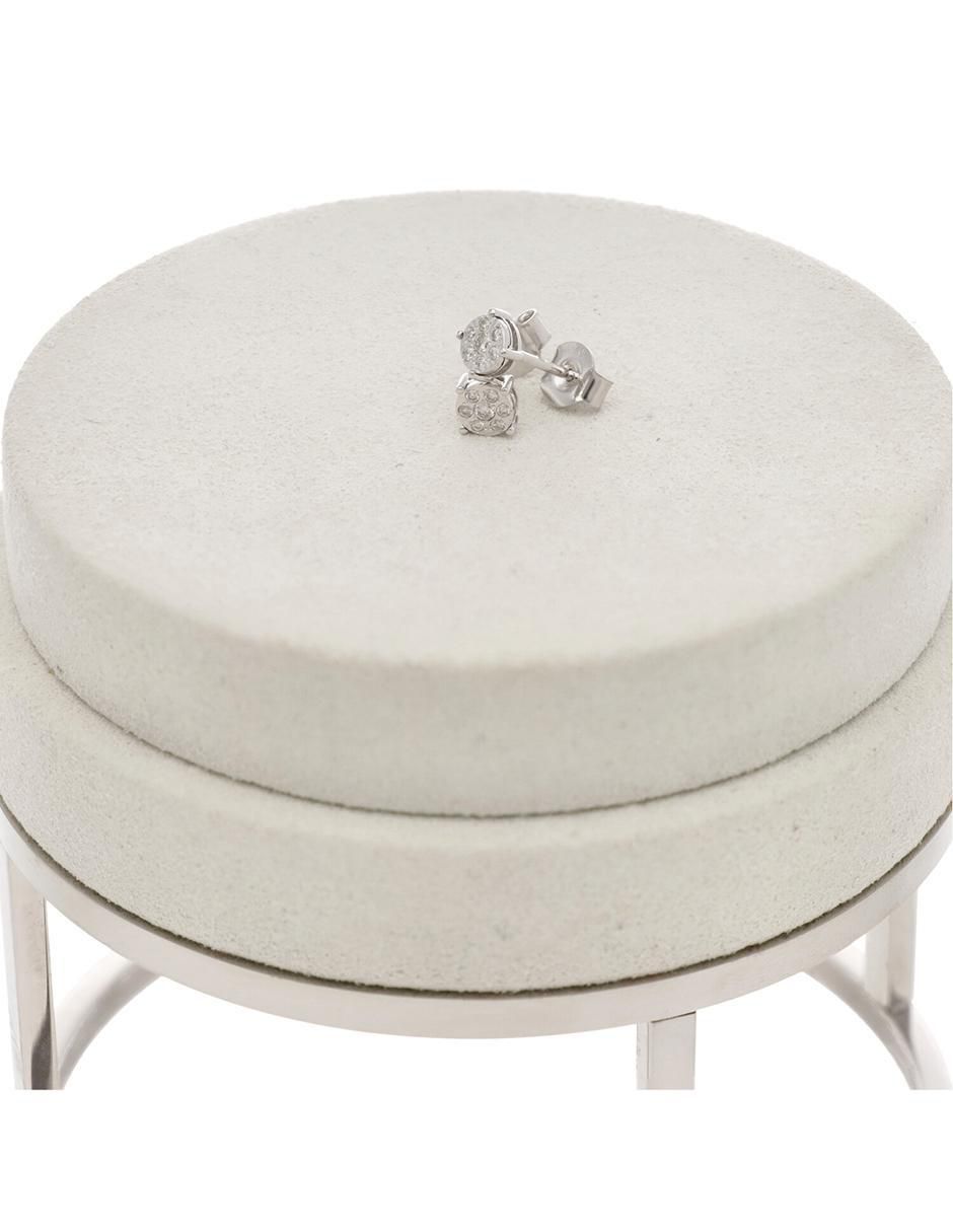Broqueles circulares de oro blanco diamante 2