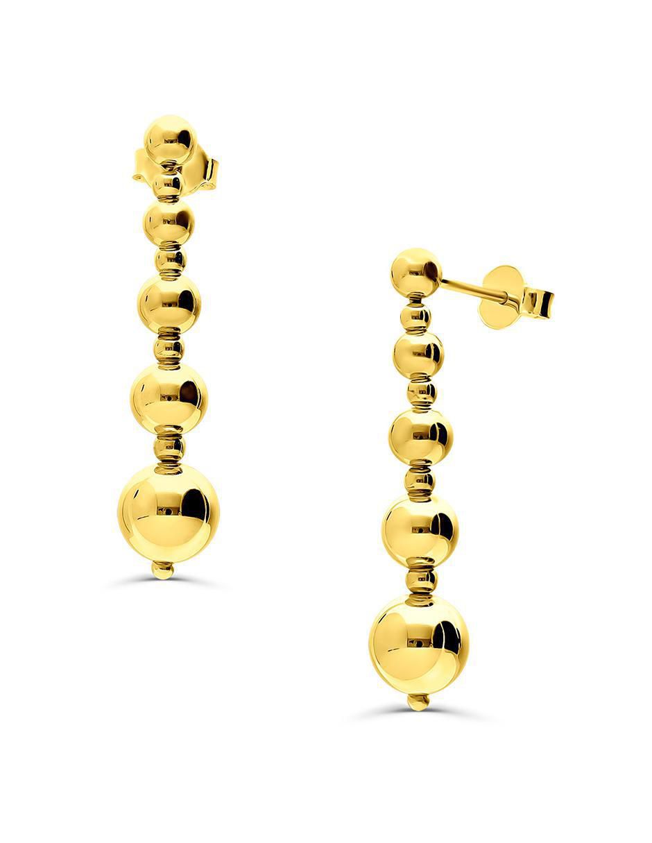 Aretes circulares de oro con acabado brillante 2