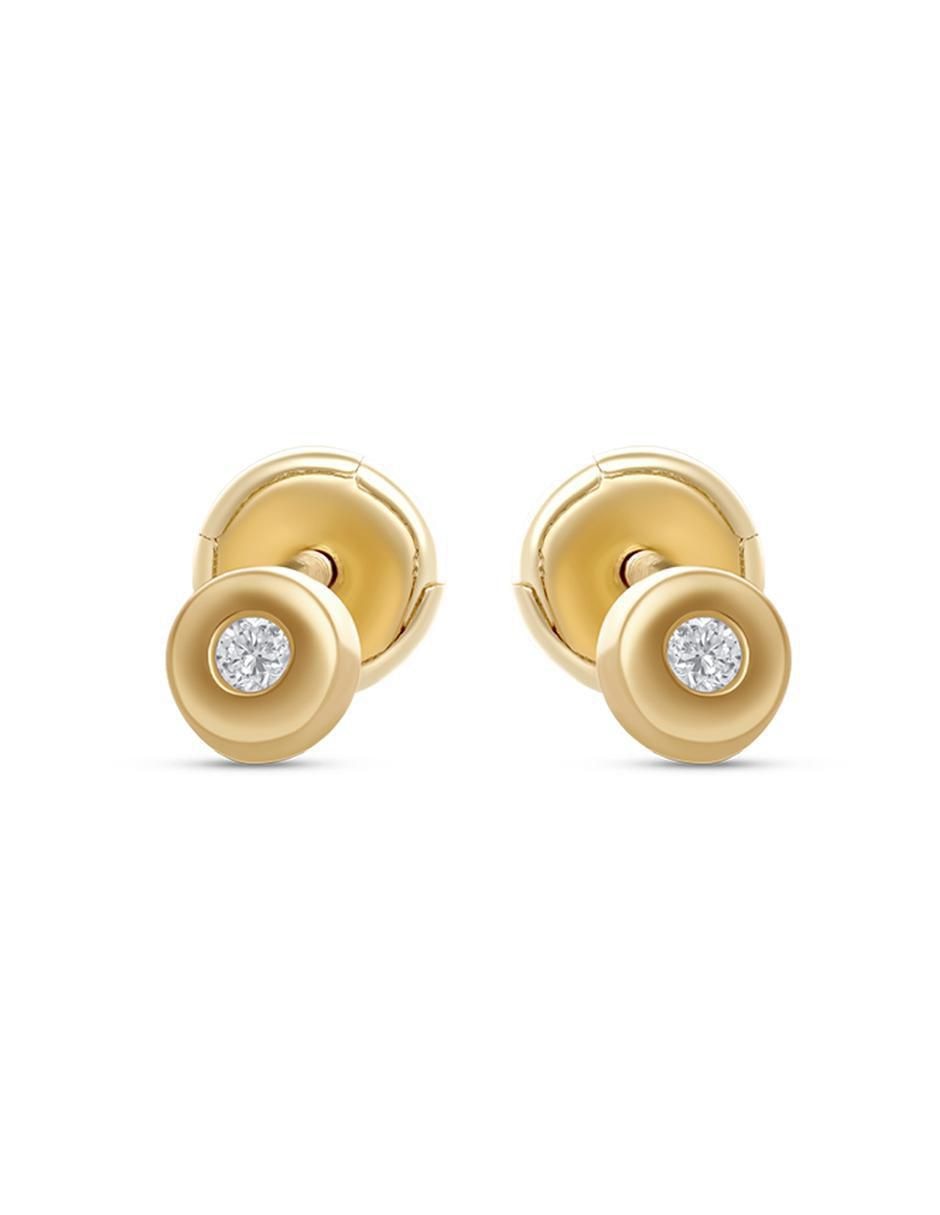 Broqueles circulares de oro diamante
