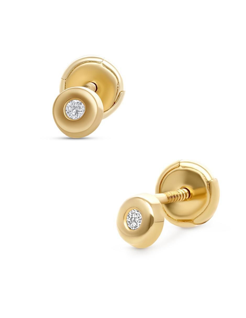 Broqueles circulares de oro diamante 2