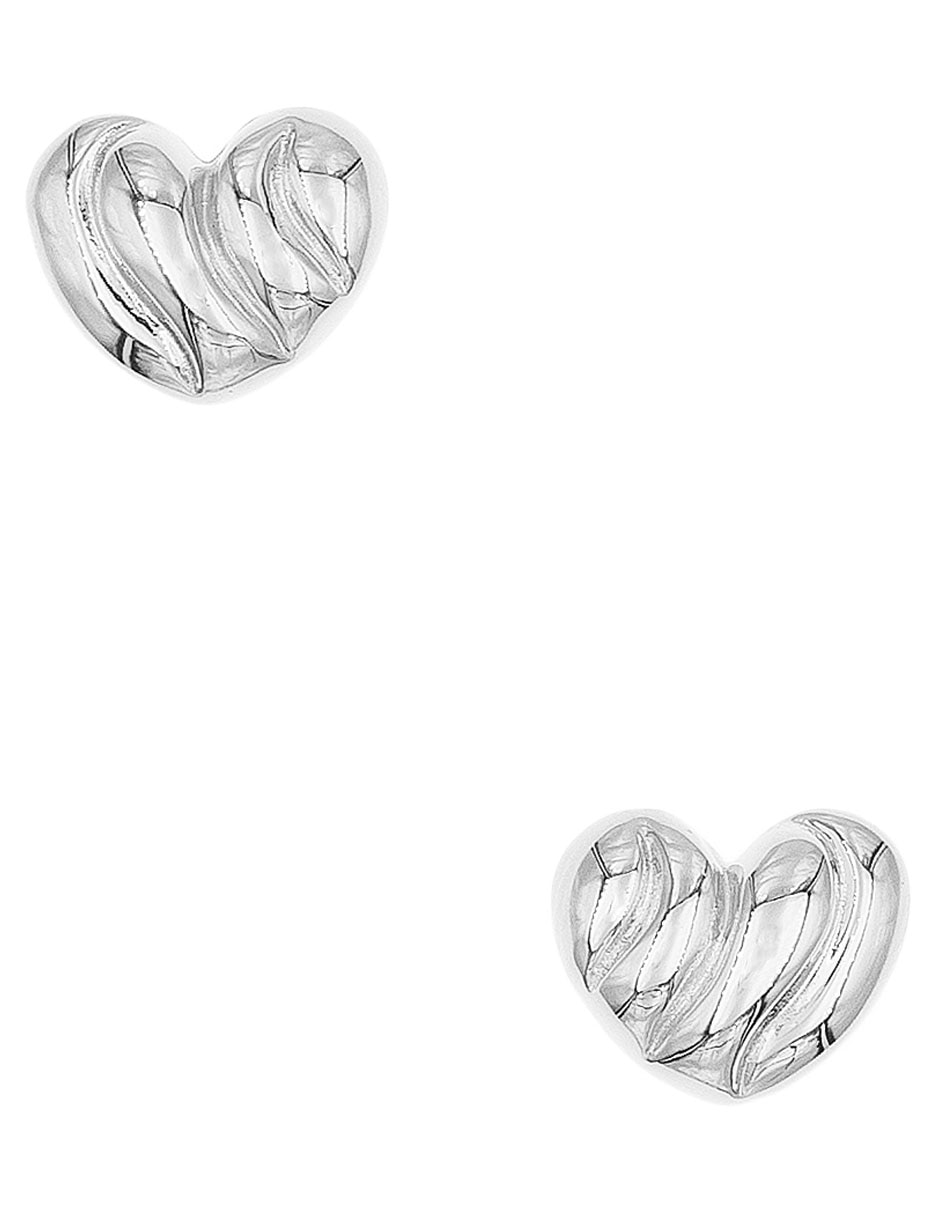 Broqueles de corazón de plata P 925