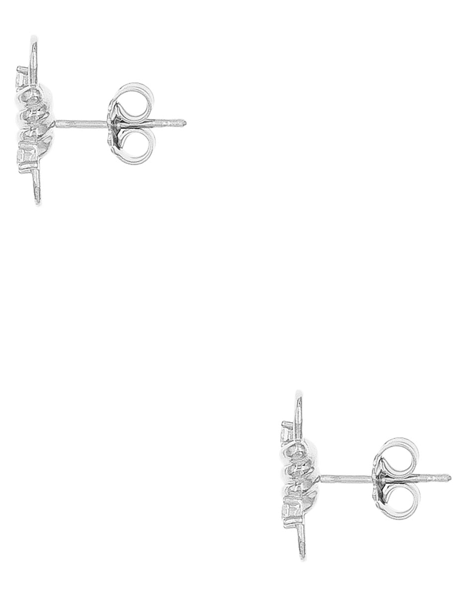 Aretes de plata P 925 con acabado brillante circonita 2