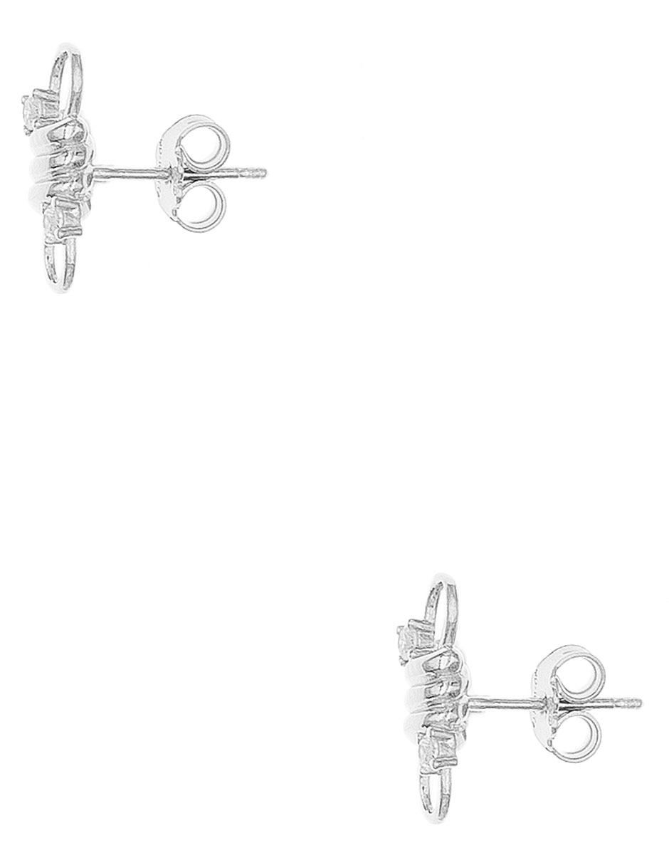 Aretes de plata P 925 con acabado brillante circonita 3