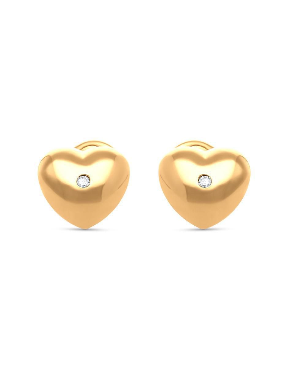Broqueles de corazón de oro diamante Broqueles de corazón de oro diamante