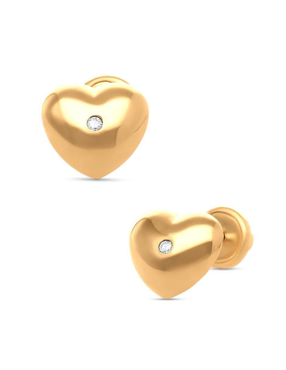 Broqueles de corazón de oro diamante 2