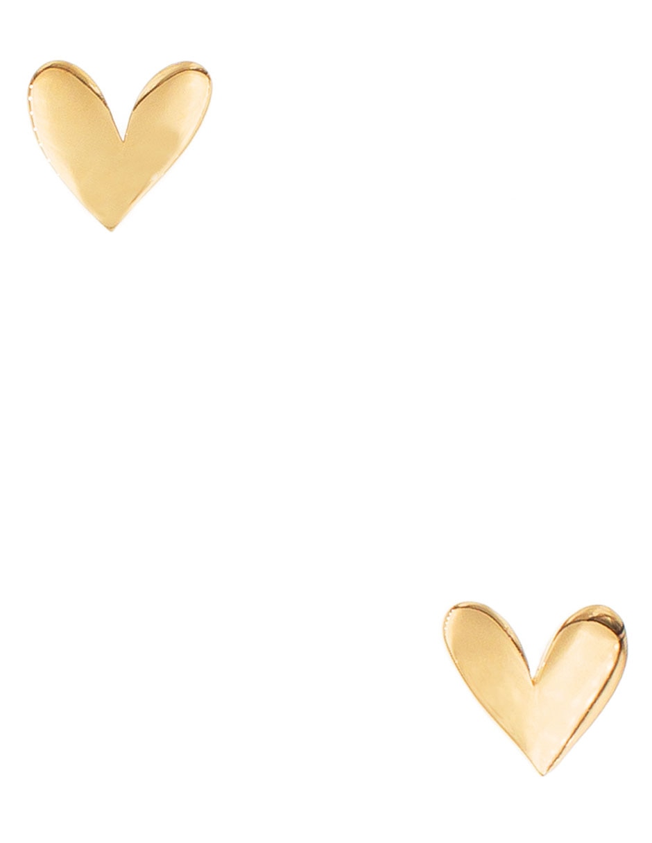 Aretes de corazón de plata P 925 con acabado brillante